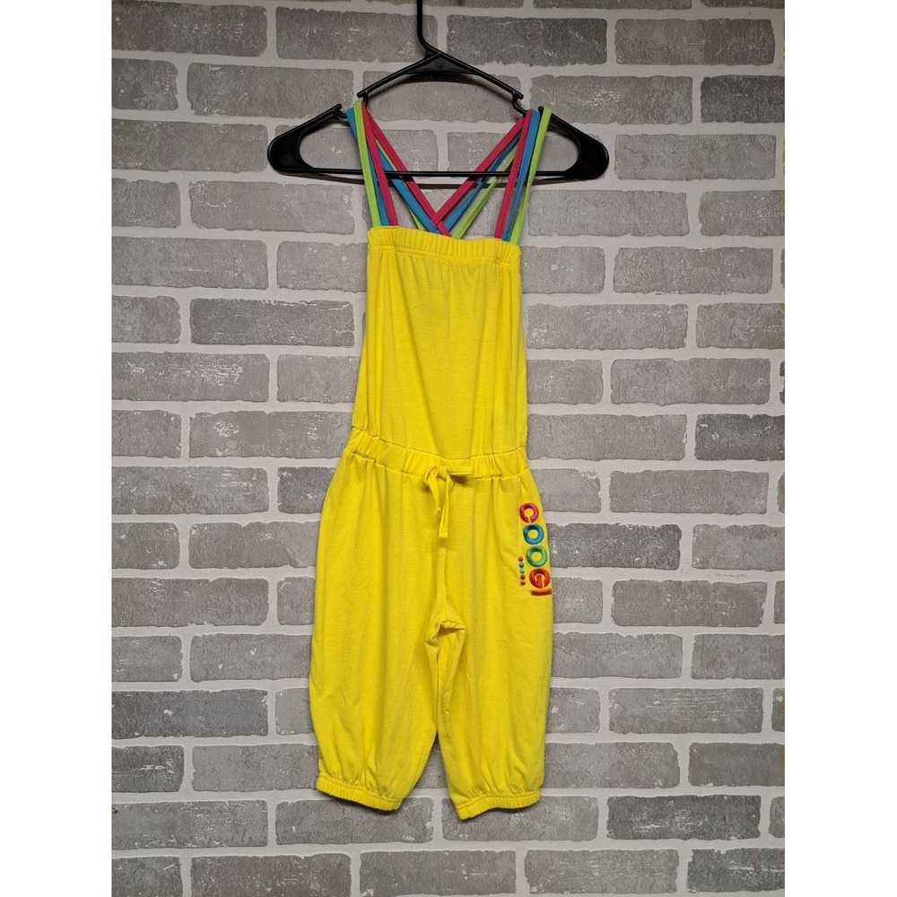 Coogi Romper‎ Girls Yellow Square Neck Racer Back Sleeveless  Drawstring Size 5